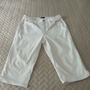 Talbots Size 8 white denim crop pants
